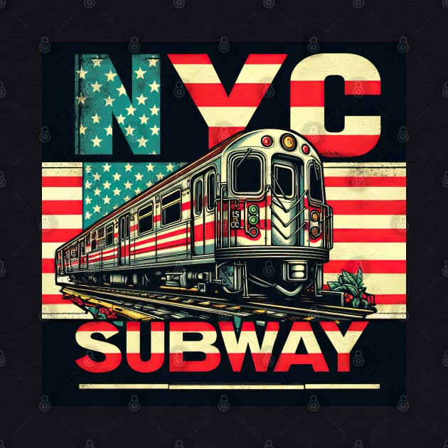 NYC Subway Usa Flag by Nysa Design